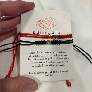 NWT String of Fate Heart Bracelets - Red and Black